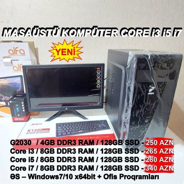 komputer seti: Masaüstü Kompüterlər “G2030 / CORE i3 / CORE i5 / CORE i7” ⭐19 inch