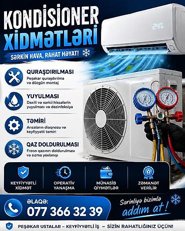kondisoner ustası: Kondisioner xidmətləri - Quraşdırılması: Peşəkar quraşdırılma və — 1