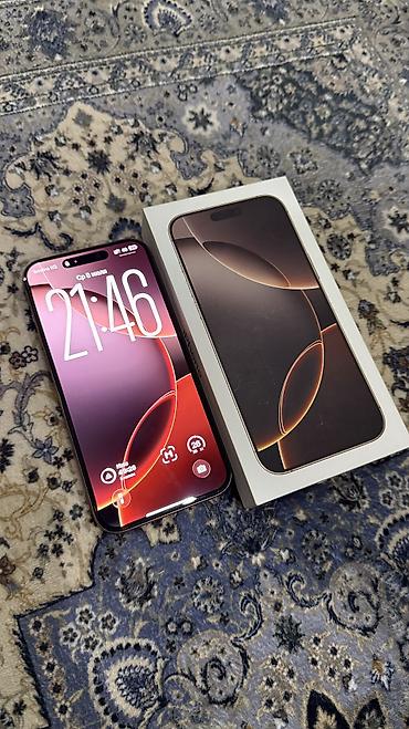 iphone 10plus: IPhone 16 Pro Max, Б/у, 256 ГБ, Desert Titanium, Зарядное устройство, Защитное стекло, Чехол, 92 % — 1