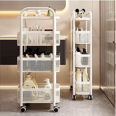 Тележки-органайзеры на колесах: Узкая многоярусная этажерка-органайзер на колесах - Форм-фактор — 2