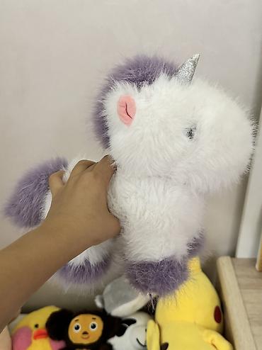 Плюшевая мягкая игрушка единорога,хорошего качества