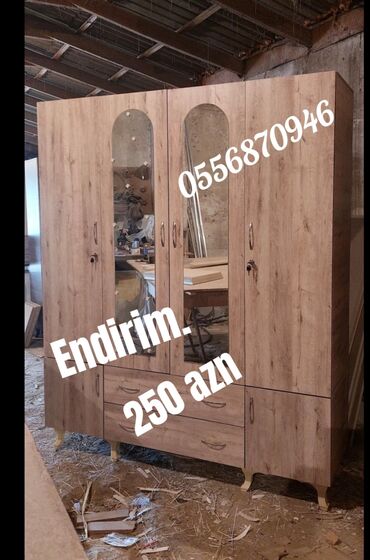 Dolablar: Yeni, Açılan, 4 qapılı Düz dolab, Qarderob, paltar dolabı, Azərbaycan — 11