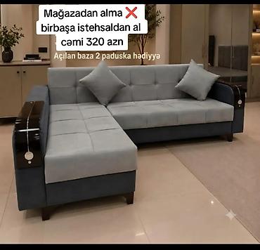 Divan və masa dəstləri: Yeni, Künc divan, Qonaq otağı üçün, Açılan — 1