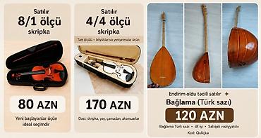 saz satisi: Satılır: Musiqi alətləri 1) Skripka 8/1 ölçü – 80 AZN - Yeni — 1