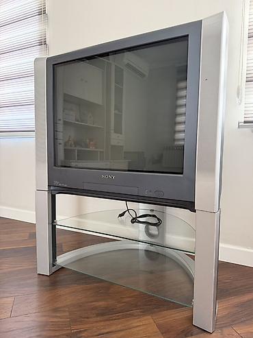 kamera sony: Sony Trinitron WEGA CRT televizor + orijinal şüşə TV stendi - Ekran — 1