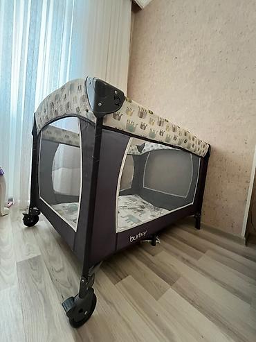 burbay: Manej Burbay Uşaq yatağı satılır, normal vəziyyətdədir. Ön tərəfinin — 4