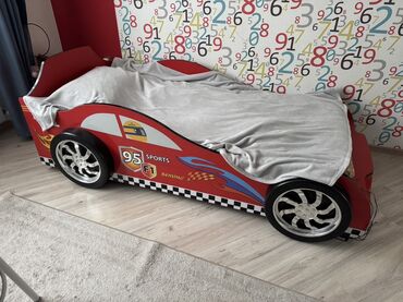 купить кровать трансформер: Готовый, Кровать-машина, С матрасом, Без выдвижных ящиков