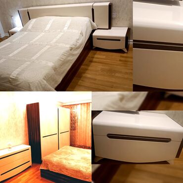 купить двуспальная кровать: Двуспальная кровать, Шкаф, Трюмо, 2 тумбы, Б/у