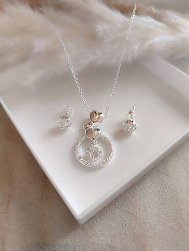 poklon set: Set: Earrings, Necklace, Pendant, Material: Silver