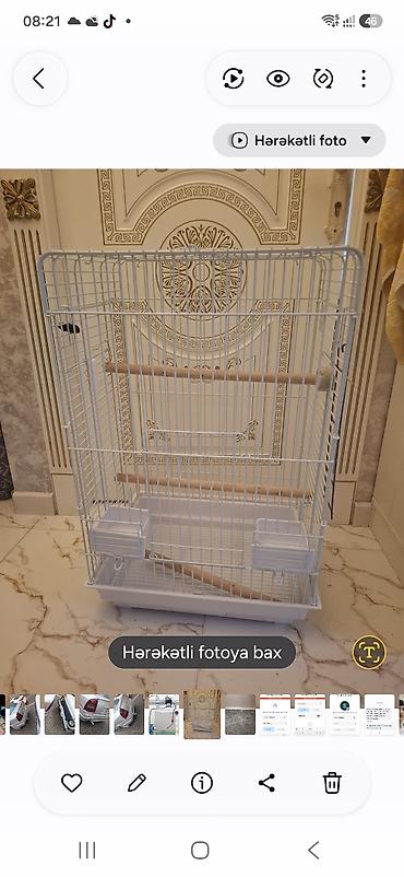 Qəfəslər: Böyük ölçülü quş qəfəsi - Material: ağ rəngli, davamlı metallik tor — 2