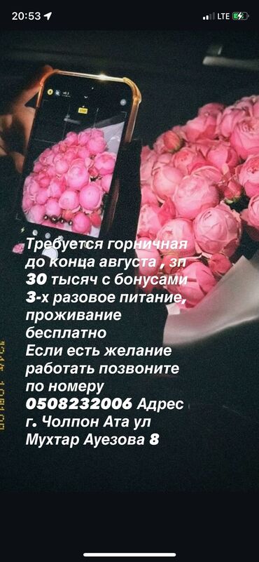 требуется водитель с грузовым авто: Талап кылынат Үй кызматкери, Төлөм Күнүмдүк