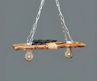 Люстры: Люстра из дерева Подвесной светильник в стиле лофт/рустик из массива — 8