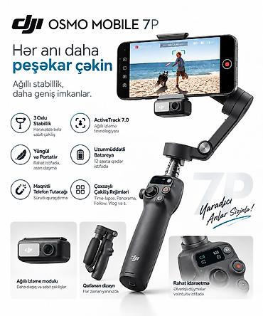 telefon stabilizátor: DJI Osmo Mobile 7P – ağıllı smartfon stabilizatoru Xüsusiyyətlər: - 3 — 1