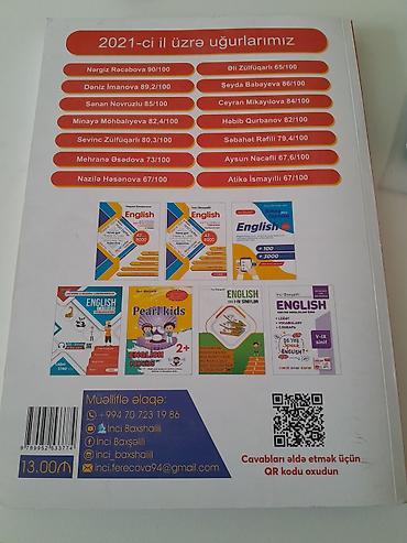 tar qabı: Inglish” – İnci Baxşəlili 13manata alinib Təyinat: - 5–6–7–8-ci — 2