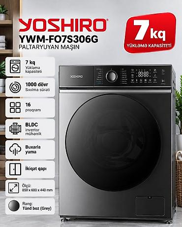 Paltaryuyan maşın 7 kq, Yeni, Avtomat, Qurutmasız, Kredit yoxdur, Pulsuz çatdırılma