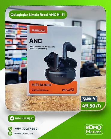 hi fi: Yeni Simsiz (Bluetooth) Qulaqcıqlar, Recrsi, rəng - Qara — 1