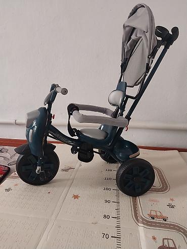 ходунки новые: Детский трёхколёсный велосипед с родительской ручкой и козырьком - — 2