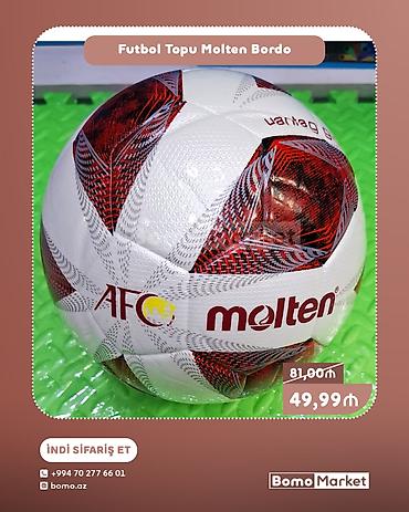 Futbol Topu Molten Bordo - Brend: Molten - Rəng: Ağ-bordo qrafika - at lalafo.az Futbol Topu Molten Bordo - Brend: Molten - Rəng: Ağ-bordo qrafika -