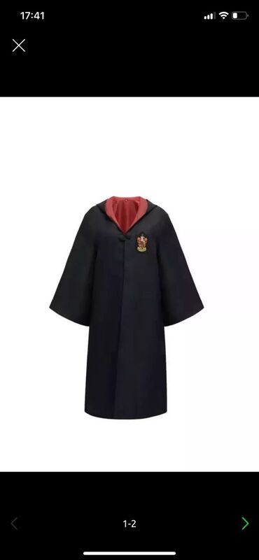 костюм черный: Мантия Гарри Потера Гриффиндор ! Размер L подходит на рост 165-175