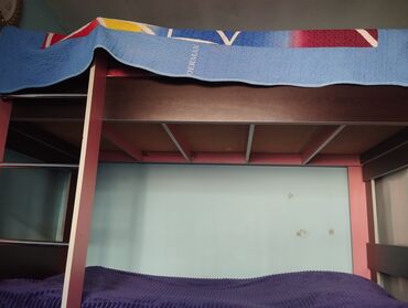 İkimərtəbəli uşaq çarpayıları: Oğlan və qız üçün, Çarpayı, Matras ilə, Siyirməli, MDF — 6