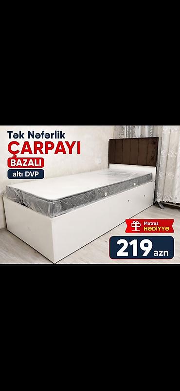 masinli kravat: Tək nəfərlik çarpayı – bazalı model - Alt hissə: DVP - Rəng: ağ baza — 1