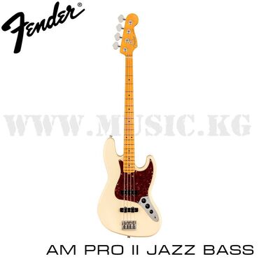 профессиональные музыкальные инструменты: Бас-гитара Fender American Pro II Jazz Bass RW Olympic White American
