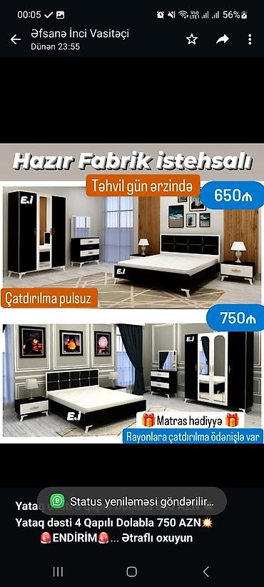 *Yataq dəsti 3 qapılı Dolabla 650 AZN 💥* *Yataq dəsti 4 Qapılı Dolabla lalafo.az -da *Yataq dəsti 3 qapılı Dolabla 650 AZN 💥* *Yataq dəsti 4 Qapılı Dolabla
