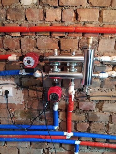 Монтаж и замена сантехники: Коллектор для теплого пола с расходомерами и циркуляционным насосом — 3