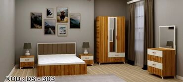 спальная мебель бу: 2 односпальные кровати, Шкаф, Трюмо, 2 тумбы, Азербайджан, Новый