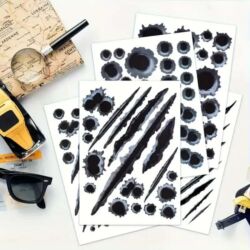 Ostalo: Nalepnice za auto rupe i ogrebotine od metaka
Cena:1500din/1 tabla — 3