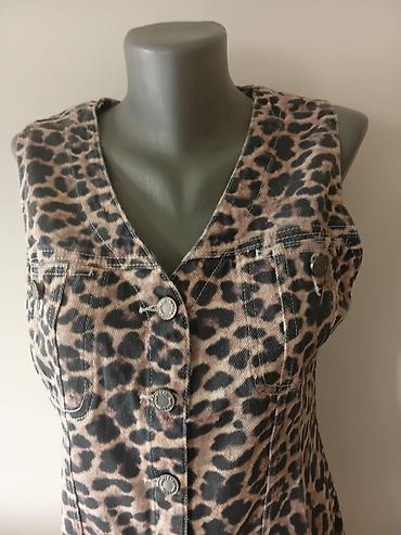 pull: Ženska mini haljina/kratka haljina bez rukava sa leopard printom. - — 2