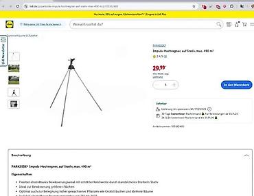 Sredstva za navodnjavanje: PARKSIDE Impuls-raspršivač na stativu, do 490 m² Opis: - Impulsni — 3