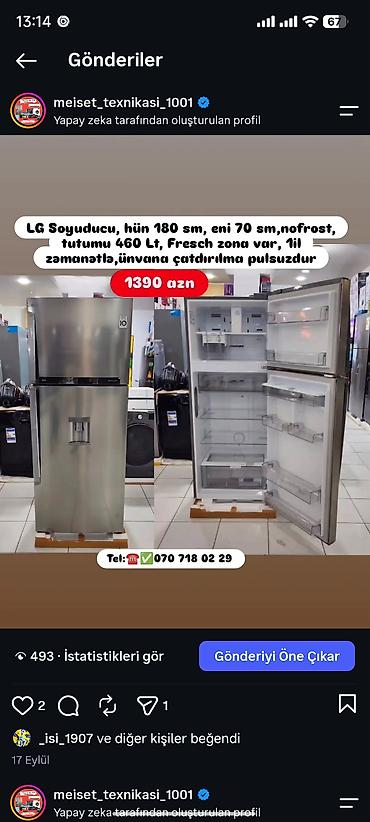 Soyuducular: Anbardan satış Soyuducu modelləri Ünvana çatdırılma pulsuzdur 1) — 17