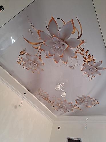 Натяжной потолок: Натяжной потолок жасайбыз тез жана сапаттуу 3D 1кв ом гланцывый 1кв — 9