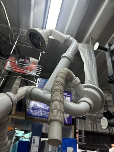 ремонт раковины: Сифон для кухонной мойки с переливом и подключением к бытовой технике