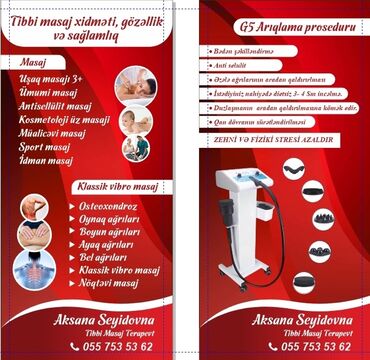 evde masaj xidmeti: Arıqlama masajı, Uşaqlar üçün, Kişilər üçün, Qadınlar üçün, Evə gəlməklə, Klinikada