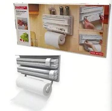 Ostala kuhinjska oprema: Zidni kuhinjski držač/dispencer 3 u 1 - Praktičan organizator za — 11