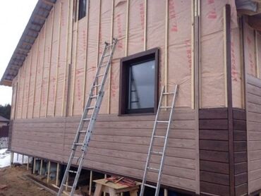 строительство фасадов: Обшивка фасада сайдингом с утеплением - Монтаж навесного фасада по