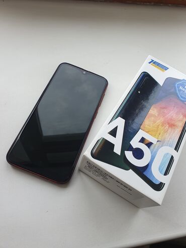 samsung galaxy a50: Samsung A50, Б/у, 64 ГБ, цвет - Черный, 2 SIM