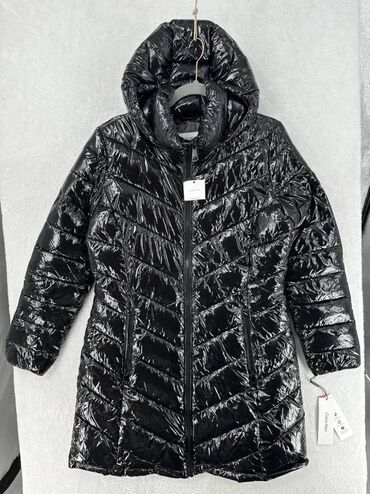 Пуховики и зимние куртки: Пуховик, По колено, США, Лакированный, M — 9