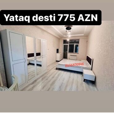 Yataq otağı dəstləri: İkinəfərlik çarpayı, Dolab, Termo, 2 tumba, Azərbaycan, Yeni