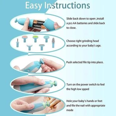 Ostale dečije stvari: Cena 1290 dinara Komplet za negu bebe - Električna turpija za nokte za — 10