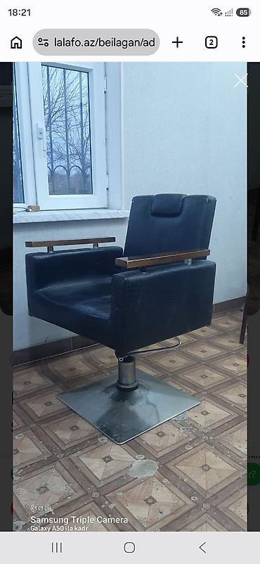 intex kreslo: Bərbər/kosmetologiya kreslosu - Rəng: qara - Material: dəri tipli — 1
