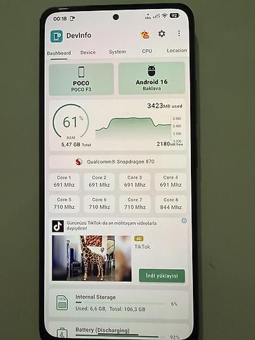 oyun telefonları ucuz: Poco F3, 128 GB, rəng - Boz — 5