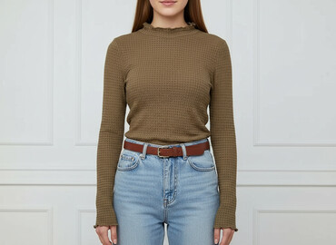 bluzki prążkowane krótki rękaw: Women's blouse, size S