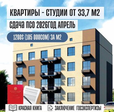 продаю дом орозбекова: 1 комната, 33 м², Элитка, 3 этаж, ПСО (под самоотделку)