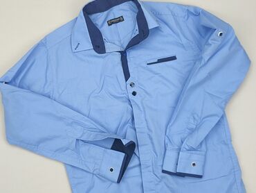 Shirts: Shirt 9 years, condition - Perfect, pattern - Monochromatic, color - Light blue