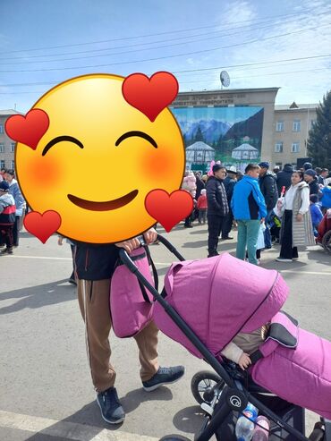 Коляски: Коляска, цвет - Розовый, Б/у — 9