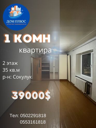 Продажа квартир: 1 комната, 35 м², 2 этаж, ПСО (под самоотделку)