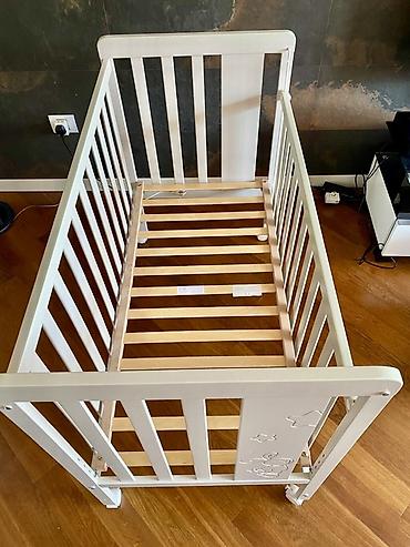 rizen dovşan: Uşaq beşiyi – RABBIT LAPSI SAND COT 120×60 - Ölçü: 120 × 60 sm (döşək — 2